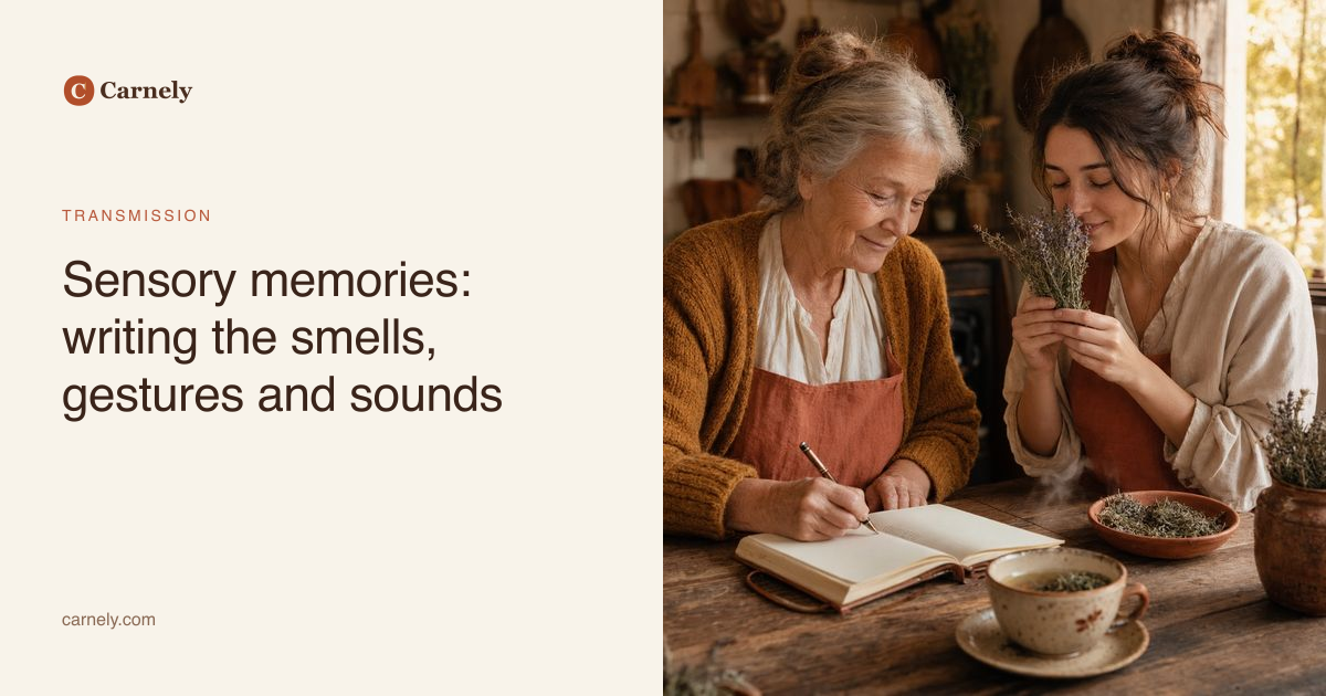Sensory memories: writing the smells, gestures and sounds